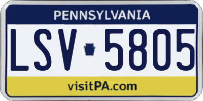 PA license plate LSV5805
