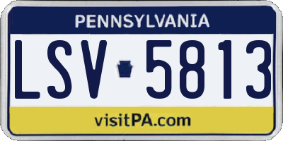 PA license plate LSV5813