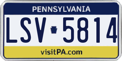 PA license plate LSV5814