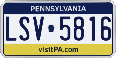 PA license plate LSV5816