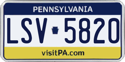 PA license plate LSV5820