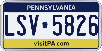 PA license plate LSV5826