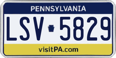 PA license plate LSV5829