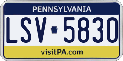 PA license plate LSV5830