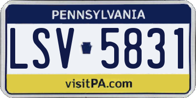 PA license plate LSV5831