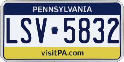 PA license plate LSV5832