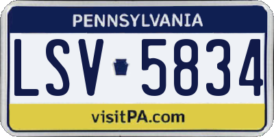 PA license plate LSV5834