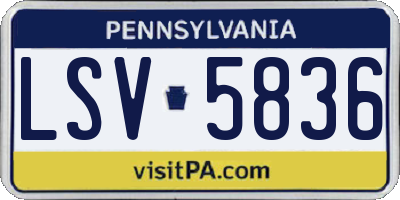 PA license plate LSV5836
