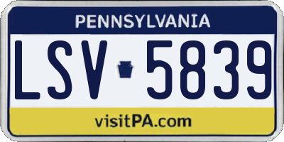 PA license plate LSV5839