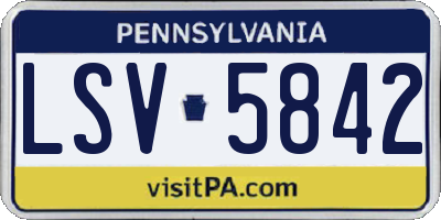 PA license plate LSV5842