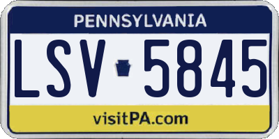 PA license plate LSV5845