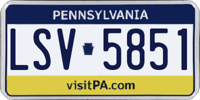 PA license plate LSV5851