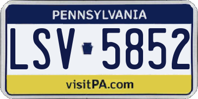 PA license plate LSV5852