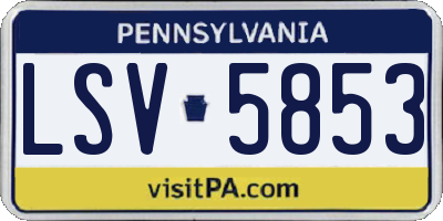 PA license plate LSV5853