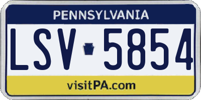 PA license plate LSV5854