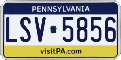 PA license plate LSV5856