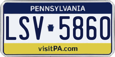 PA license plate LSV5860