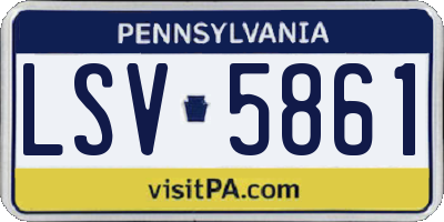 PA license plate LSV5861