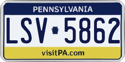 PA license plate LSV5862