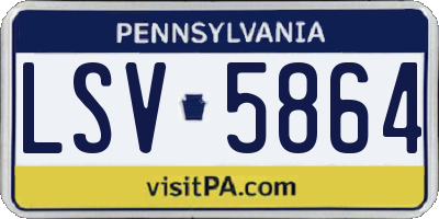 PA license plate LSV5864
