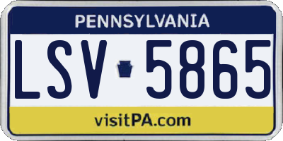 PA license plate LSV5865