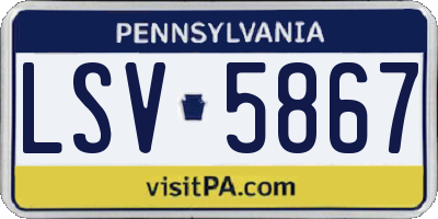 PA license plate LSV5867