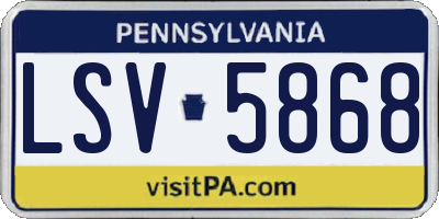 PA license plate LSV5868