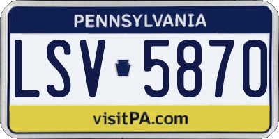 PA license plate LSV5870