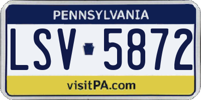PA license plate LSV5872