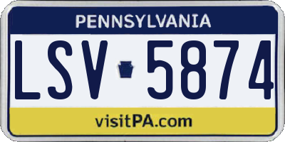 PA license plate LSV5874