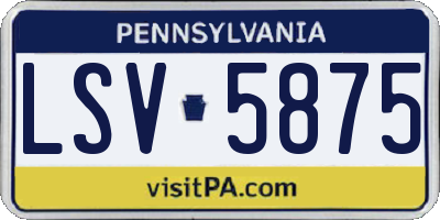 PA license plate LSV5875