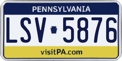 PA license plate LSV5876