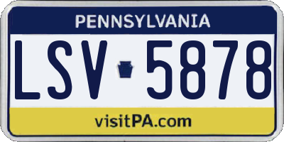 PA license plate LSV5878