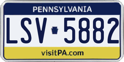 PA license plate LSV5882