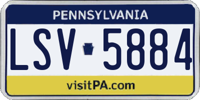 PA license plate LSV5884