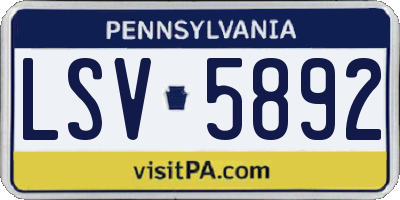 PA license plate LSV5892