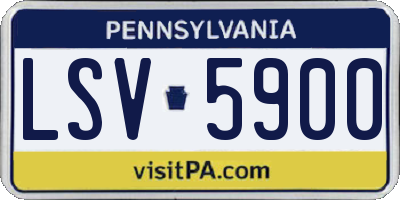PA license plate LSV5900
