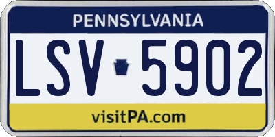 PA license plate LSV5902