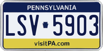 PA license plate LSV5903