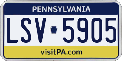 PA license plate LSV5905