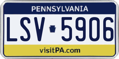 PA license plate LSV5906