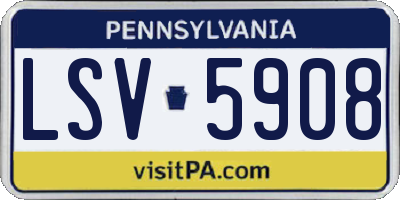 PA license plate LSV5908