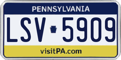 PA license plate LSV5909