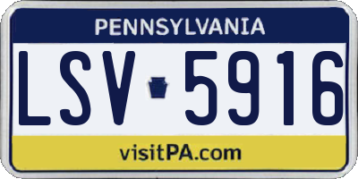 PA license plate LSV5916