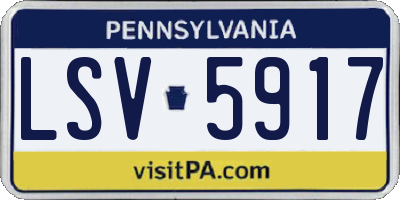 PA license plate LSV5917