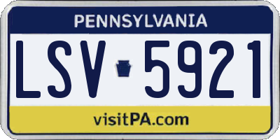 PA license plate LSV5921