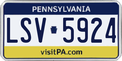 PA license plate LSV5924