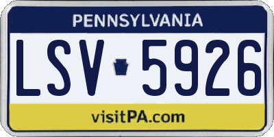 PA license plate LSV5926