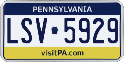 PA license plate LSV5929
