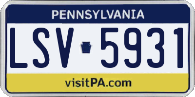 PA license plate LSV5931